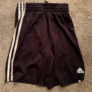 adidas Black Shorts with White Three-Stripes